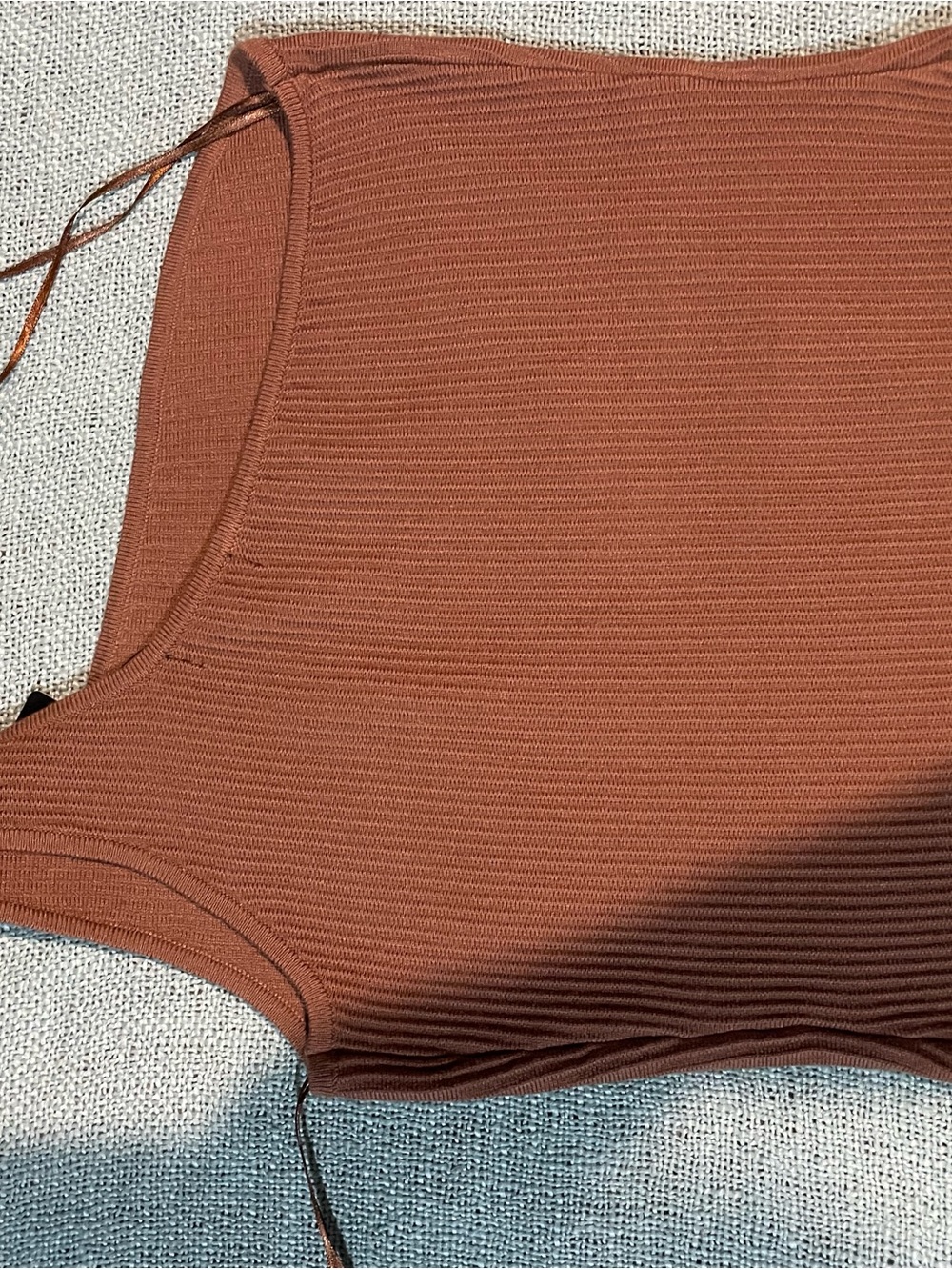 Express Ribbed Tank Top in Rust